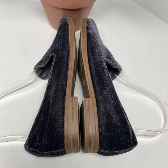 DV Dolce Vita Blue Grey Velvet Archer Loafer Womens Slip On Flat Size 6 - Picture 5 of 9